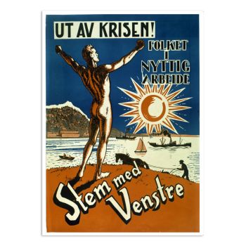 Retro valgplakat – Ut av krisen - Stem med Venstre