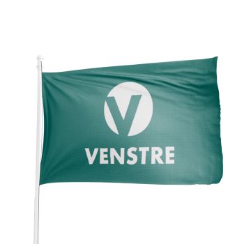 Balkongflagg med stang og veggfeste