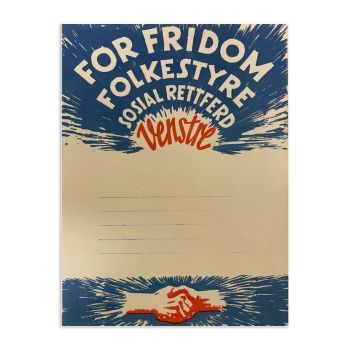 Retro valgplakat – For fridom, folkestyre og rettferd