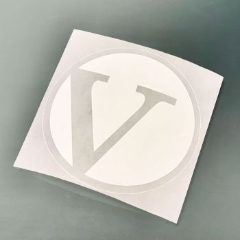 Klistremerke (10pk), 6cm hvit logo